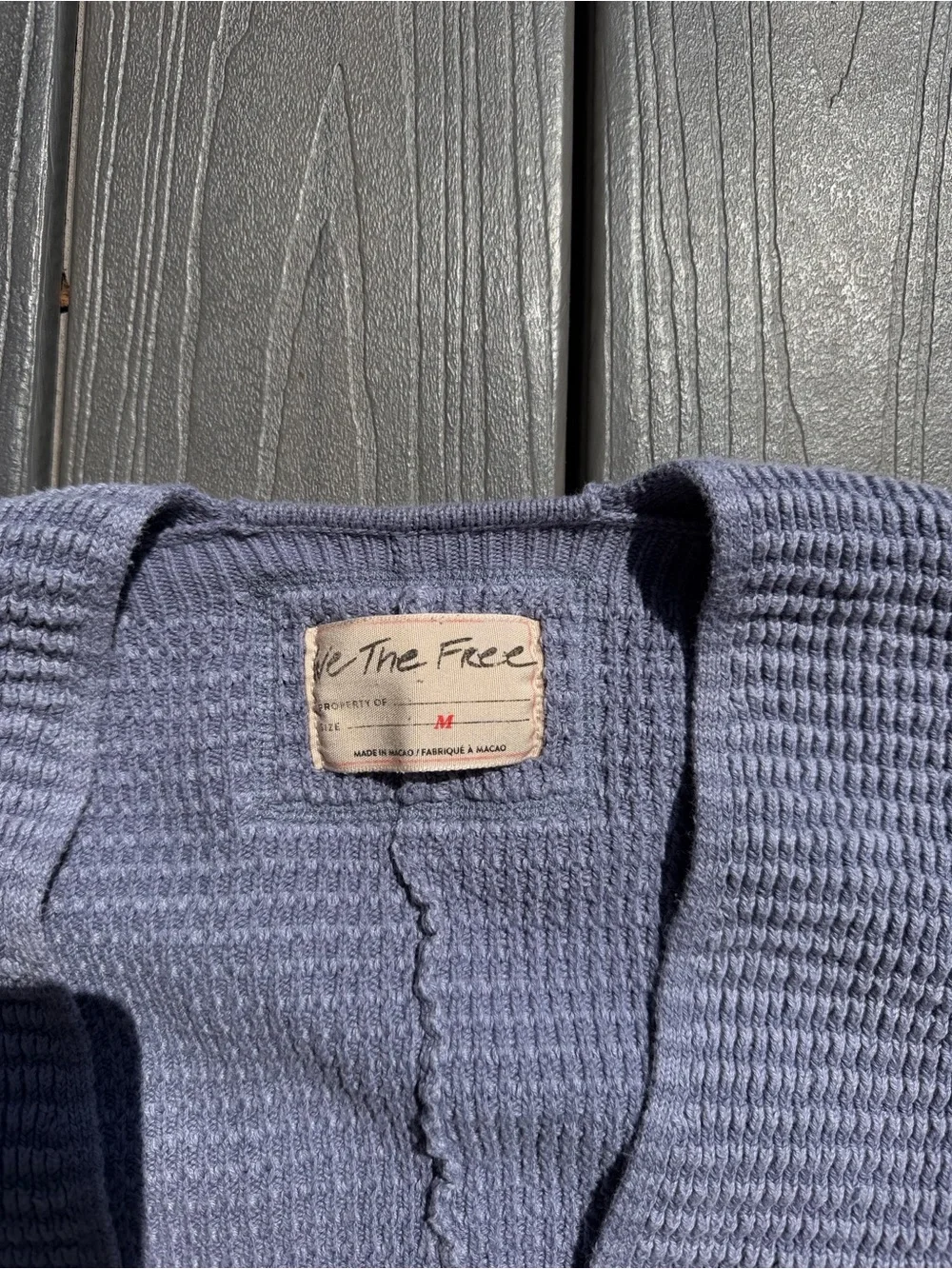Free People Purple Ribbed Knot Deep V-Neck Sweater